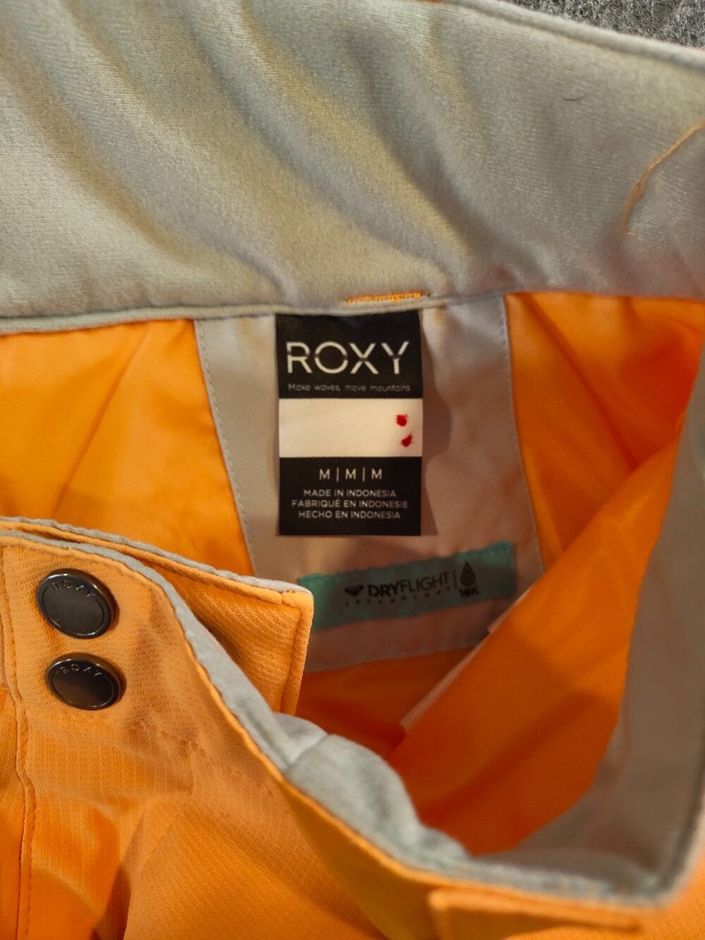 ROXY Chloe Kim DryFlight Snow Pants Women’s M Orange/White - Picture 2 of 8